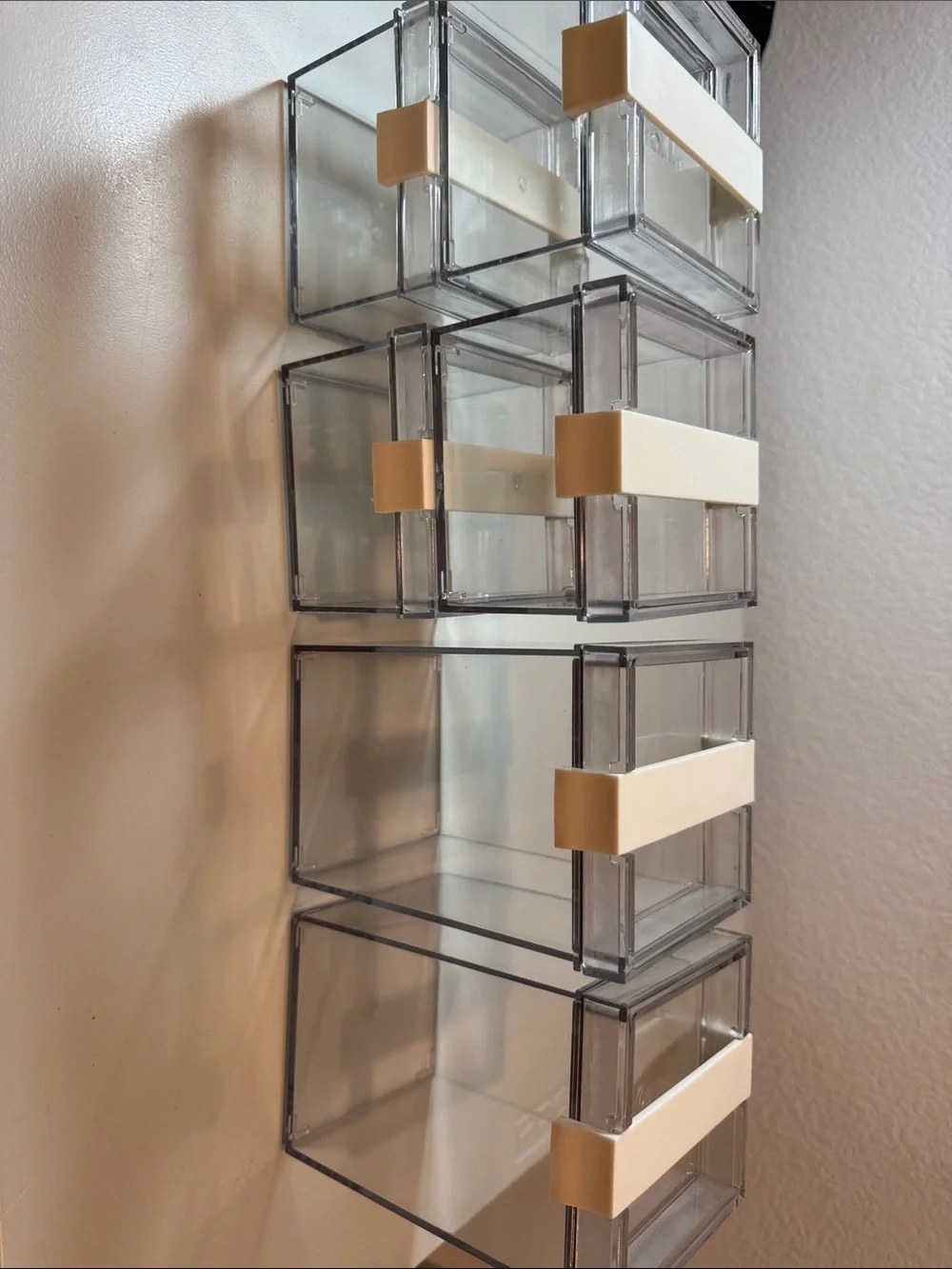 Clear Modular Containers with Cream Accents